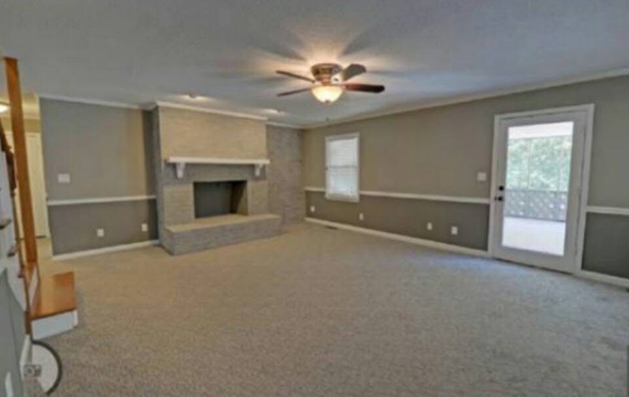 Living Room with Two-Tone Walls